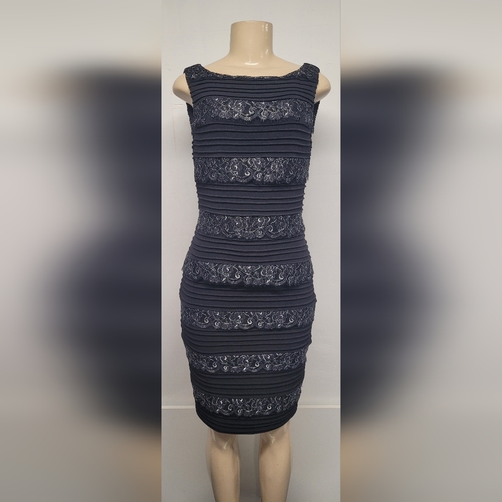 Calvin Klein Black Silver Dress 6 EUC